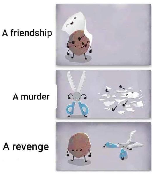 #Game #Gaming #GamingMemes #Gamers #VideoGames #XZEmpire #XZGaming #RockPaperScissors #Friendship #Murder #Revenge